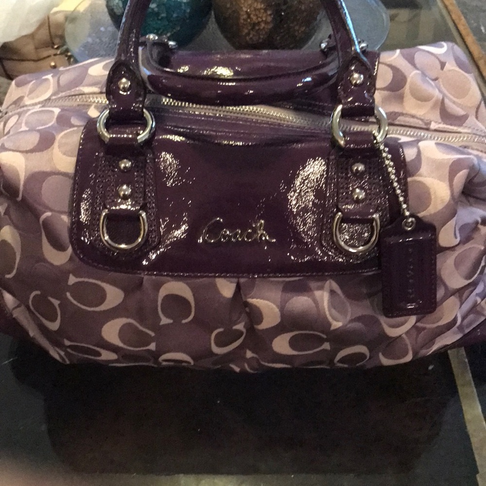 Coach purple satchel handbag